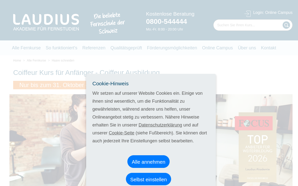Coiffeure Ausbildung - Jetzt Coiffeure Kurs besuchen